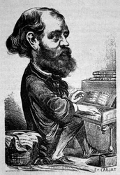 Charles Gounod (1818 - 1893), francouzský skladatel, karikatura Etienna Carjata.