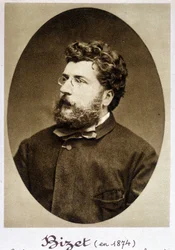 Portrét Georges Bizet (1838 - 1875) v roce 1874.