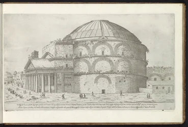 Pantheon v Římě Bouwwerken uit de oudheid (název série) Pozůstatky starověku Říma shromážděné a portréty v perspektivě Stefano Du Perac Parisino (název série na objektu)