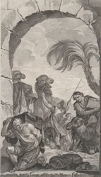 Kaple Nalezenců v Paříži: The Suite of the Magi: velbloudáři a nosiči..., 1756.