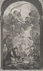 Kaple Nalezenců v Paříži: Mágové Gaspard a Melchior adorující E..., 1752.