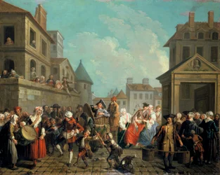 Karneval v ulicích Paříže, 1757.