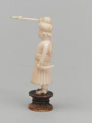 Černý pěšec, šachová figurka, Indie, kolem roku 1820