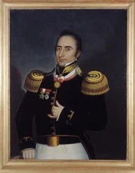 Portrét Andre Hipolita (Hyppolite) Boucharda, který se zúčastnil revoluce v Bouenos-Ayres dne 25. května 1810, od Etienna Prospera Berne-Bellecoura (nebo Bernet-Bellecoura: 1838 - 1910)