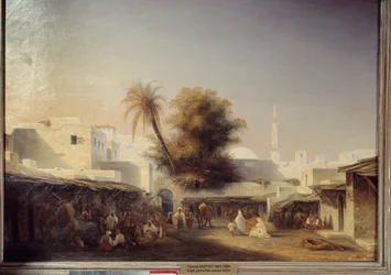 Alžír, brána Bab Azoun (Bab-Azoun). Obraz Etienna Rafforta (1802-1895)