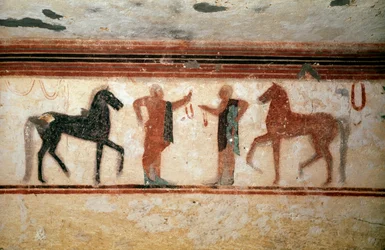 Rozhovor (Detail fresky, 530 př.nl)