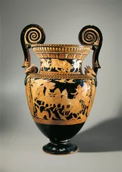 Itálie, Lazio, Civita Castellana, Falerii, Volute krater (váza na míchání vína a vody)