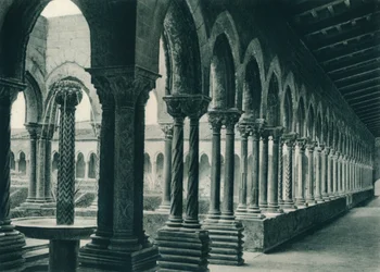 Kláštery benediktinského kláštera, Monreale, Sicílie, Itálie, 1927