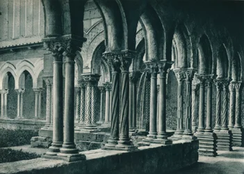 Kláštery benediktinského kláštera, Monreale, Sicílie, Itálie, 1927
