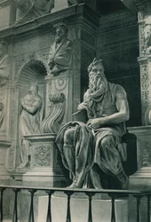Mojžíš, socha od Michelangela v kostele San Pietro in Vincoli, Řím, Itálie, kolem let 1926-1927