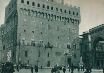 Palazzo Vecchio, Piazza della Signoria, Florencie, Itálie, 1927