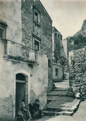 Ulice v Taormině, Sicílie, Itálie, 1927