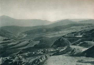 Pohled na sirné doly, Agrigento, Sicílie, Itálie, 1927