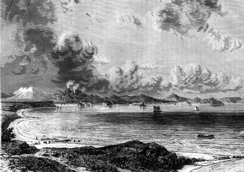 Lake Taupo, Severní ostrov, Nový Zéland, 1886.