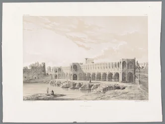 Khaju Bridge nebo Pol-e Khaju v Isfahánu Pont Kadjiou Chiraz (titul na objektu) Perské krajiny (název série) Perse modern (název série)