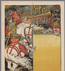 Plakát „Les fêtes de Paris“ Pařížské oslavy (název na objektu)