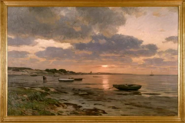 E. Dücker, západ slunce na Baltském moři
