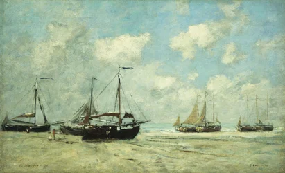 Lodě na pobřeží v Scheveningen; Scheveningen, Lodě uvízlé na Greve, 1875