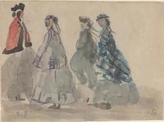 Čtyři ženy v Trouville, 1865.