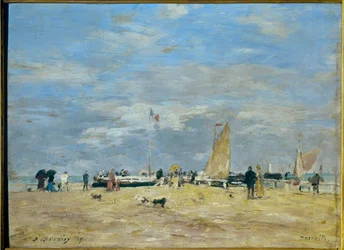 Molo v Deauville”” - Obraz Eugena Louise Boudina (1824-1898) 19. Výška: 0,235 m - Šířka: 0,325 m Paříž, Musée d