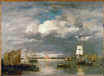 Bouře v přístavu Camaret (olej na plátně)