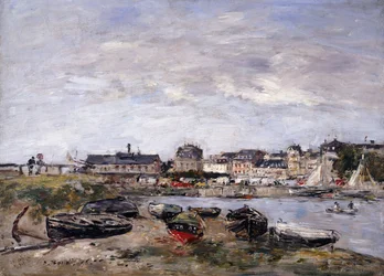 Trouville: pohled směrem k Deauville v tržní den, 1895