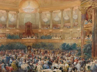 Večeře ve Versailles za přítomnosti Napoleona III., 1854.