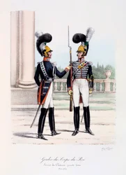 Gardes-du-Corps de Roi, Service de Chateau, celé šaty, 1820-30