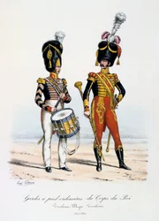 Obyčejní pěšáci královského sboru, bubeník a bubeník, 1822-30