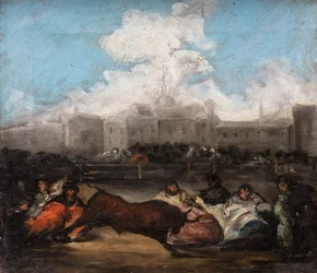 Běh s býky, asi 1860 (olej na plátně)