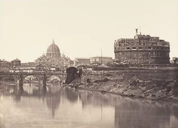 Pohled na Castel St Angelo. S. Pietro, 1848-52.
