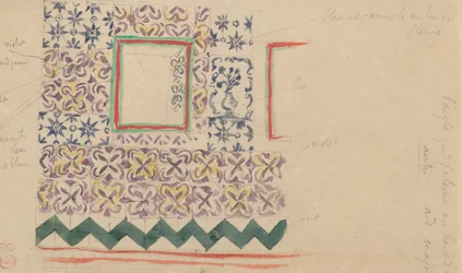 Stěna zdobená španělskými dlaždicemi, 1832.