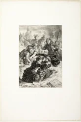 Hamlet a Laertes v Oféliině hrobě
