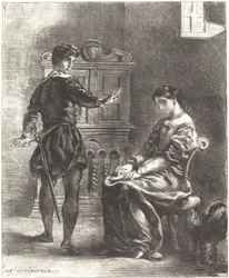 Hamlet a Ofélie (3. dějství, scéna I)