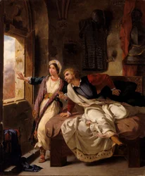 Rebecca a zraněný Ivanhoe, 1823.