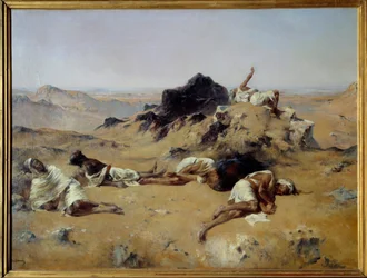 aavikko. Janoiset miehet. 1869. Eugène Fromentin (1820-1876), Musée d