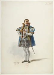 Btv1b84558104 01 - Saint-Saëns - Jindřich VIII - Modely kostýmů - Lacoste - 1. Vévoda z Norfolku