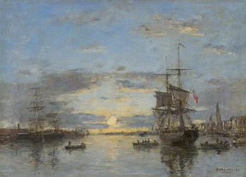Německy: Le Havre. Vnější přístav při západu slunce Le Havre: Vnější přístav při západu slunce