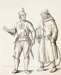 Šestnácté století Galley Soldier with a Galley Slave, c.1880