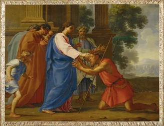 Kristus uzdravuje slepce (malba na dřevě)