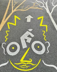 Cyklista a značení, cca 2020-24 (digitální umění)