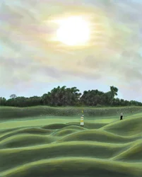 Golfové hřiště a diváci, Brooklyn (digitální umění)