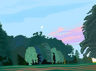 Hyde park za svítání (digitální umění)