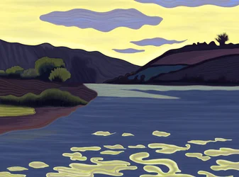 Lakeside, léto, 2025 (digitální umění)