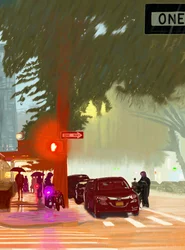 Letní dešťová bouře, 2025 (digitální umění)