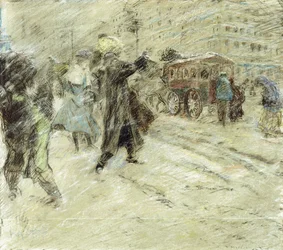 Sněhová bouře, Madison Square, New York