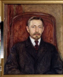 ""Portrét spisovatele Ivana A. Bunina (1870-1953)"" Malba Evgeni Iosifoviče Bukovetského (1866-1948) Státní muzeum umění 1919, Oděsa