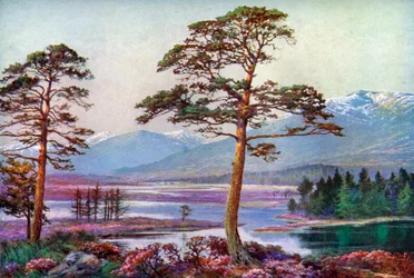 Na jezeře Loch Tulla, Black Mount, Argyllshire, Skotsko, 1924-1926.