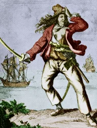 Mary Read (1690-1720) anglická pirátka (rytina)