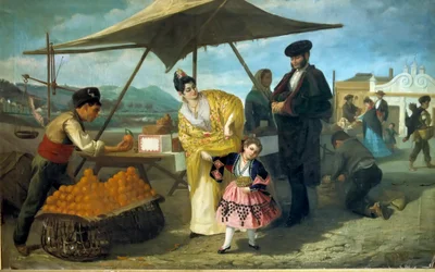 Stojan s pomeranči,19. století (olejomalba)